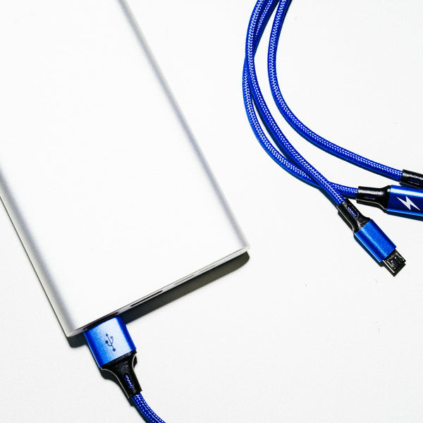 Câble Magnétique Rétractable 3-en-1 USB-C Lightning